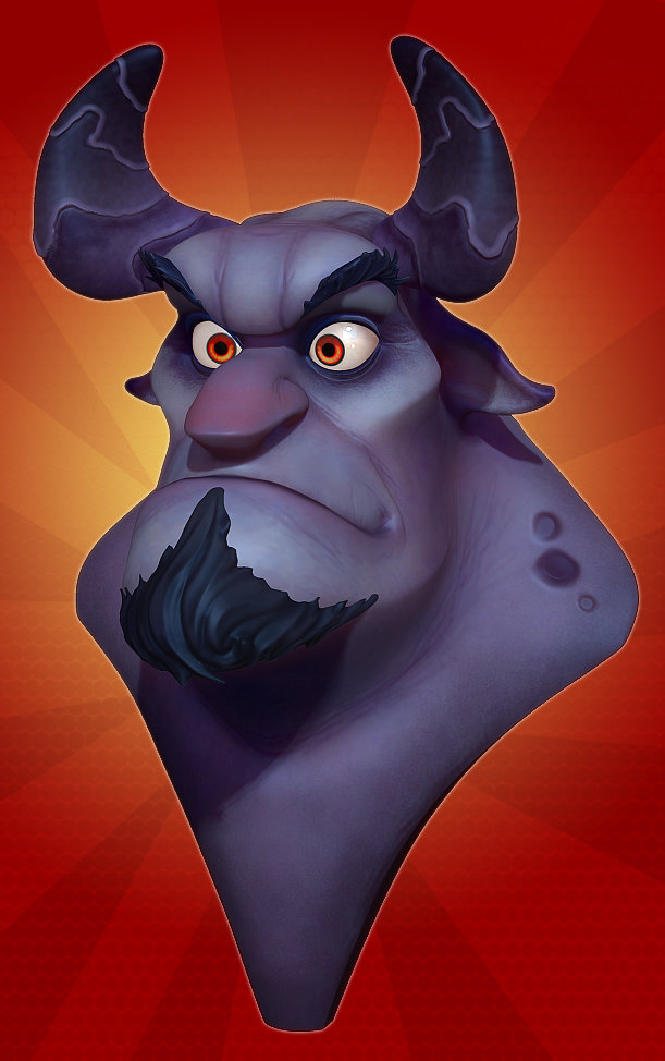 A toon Demon Bust from a live demo