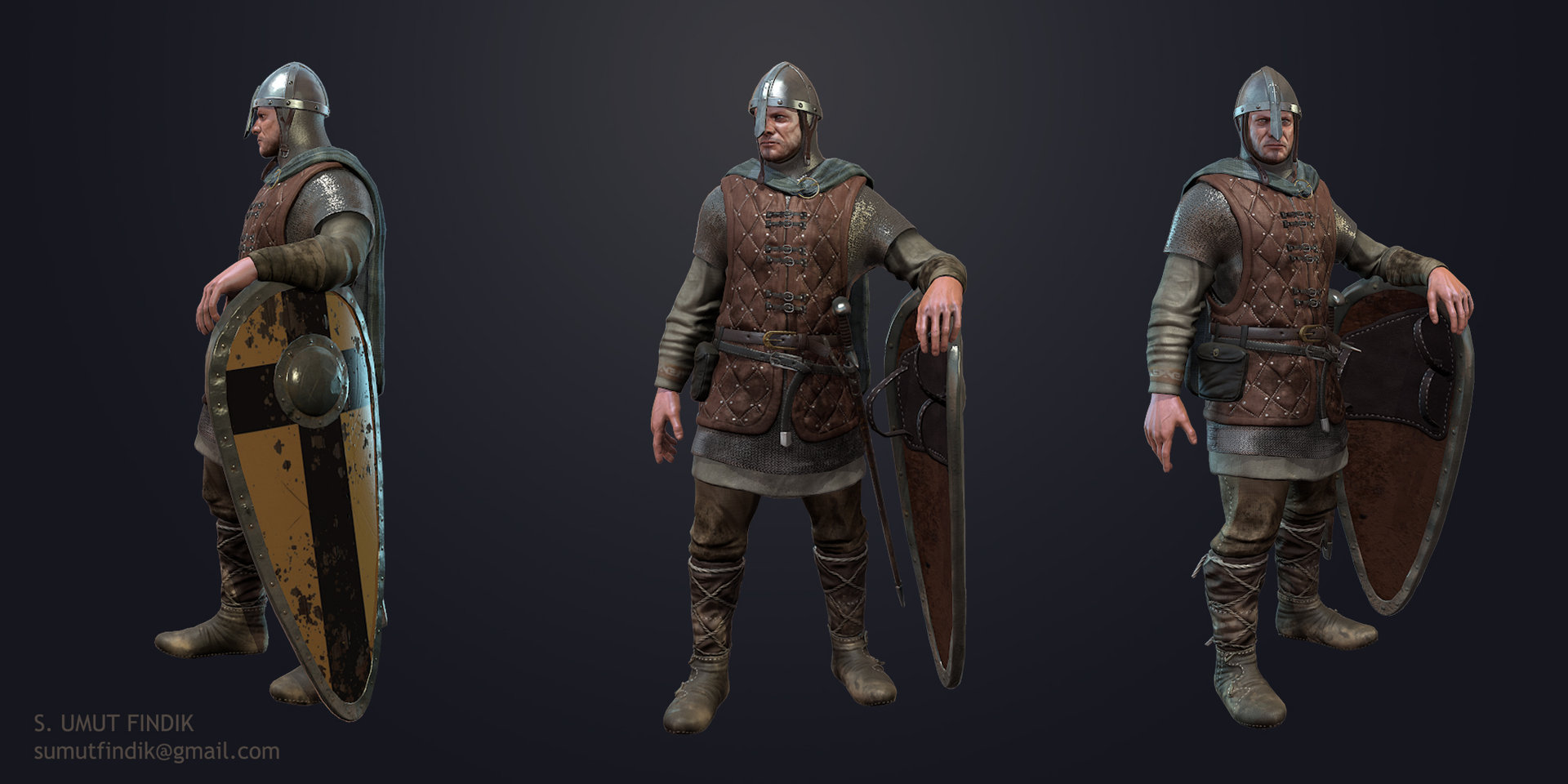 Artstation Medieval Warrior Game Model Suleyman Umut Findik
