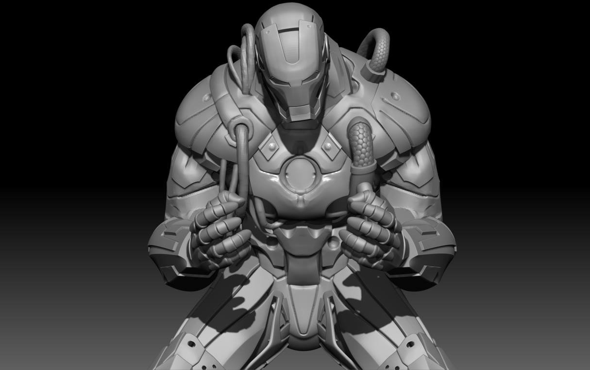 Training hard surface sculpt....Iron Man