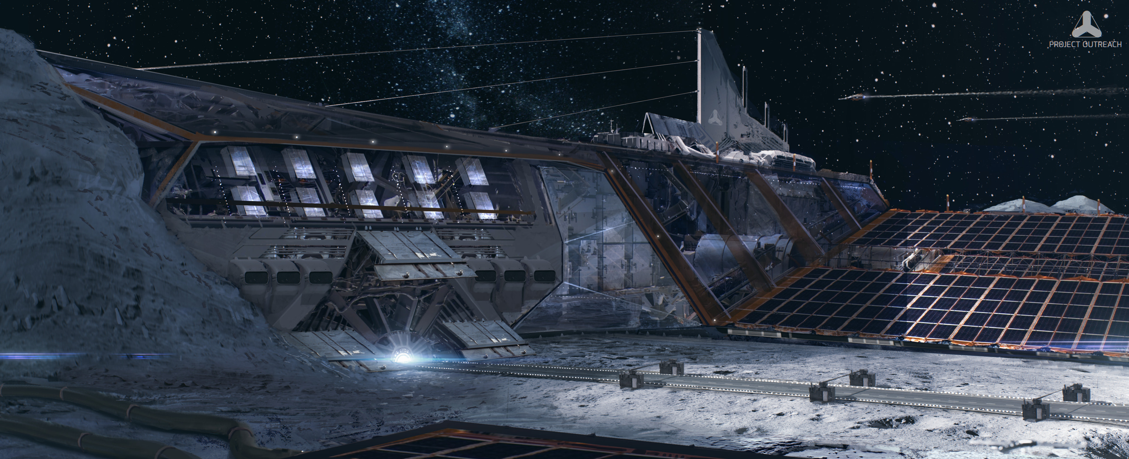 Лучшие фэнтези 2023 2024. Ноев Ковчег космический корабль. Лунная станция концепт. Лунная база будущего концепт арт. Космическая база.