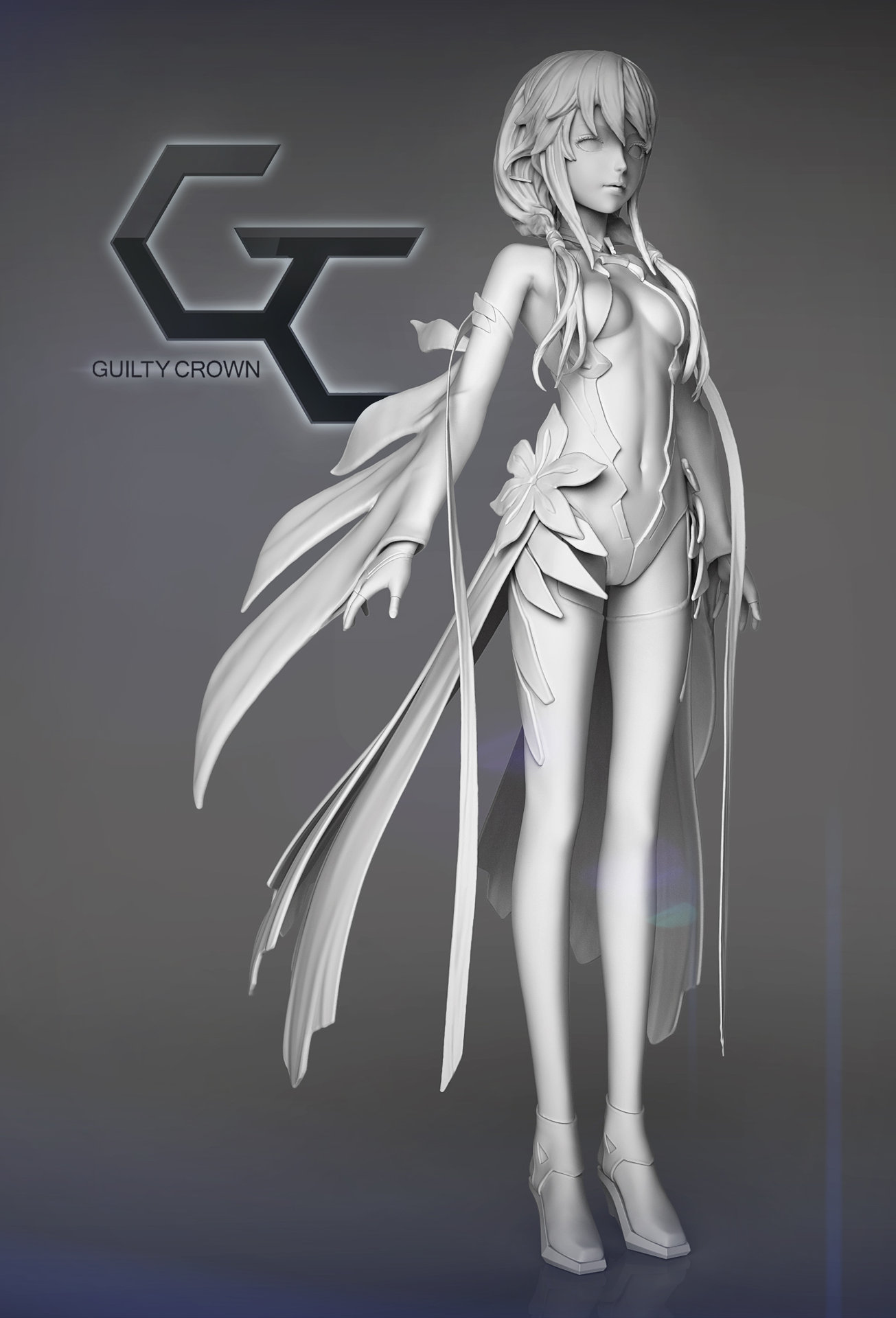 Yuzuriha Inori - Guilty Crown Modelo 3D in mulher 3DExport