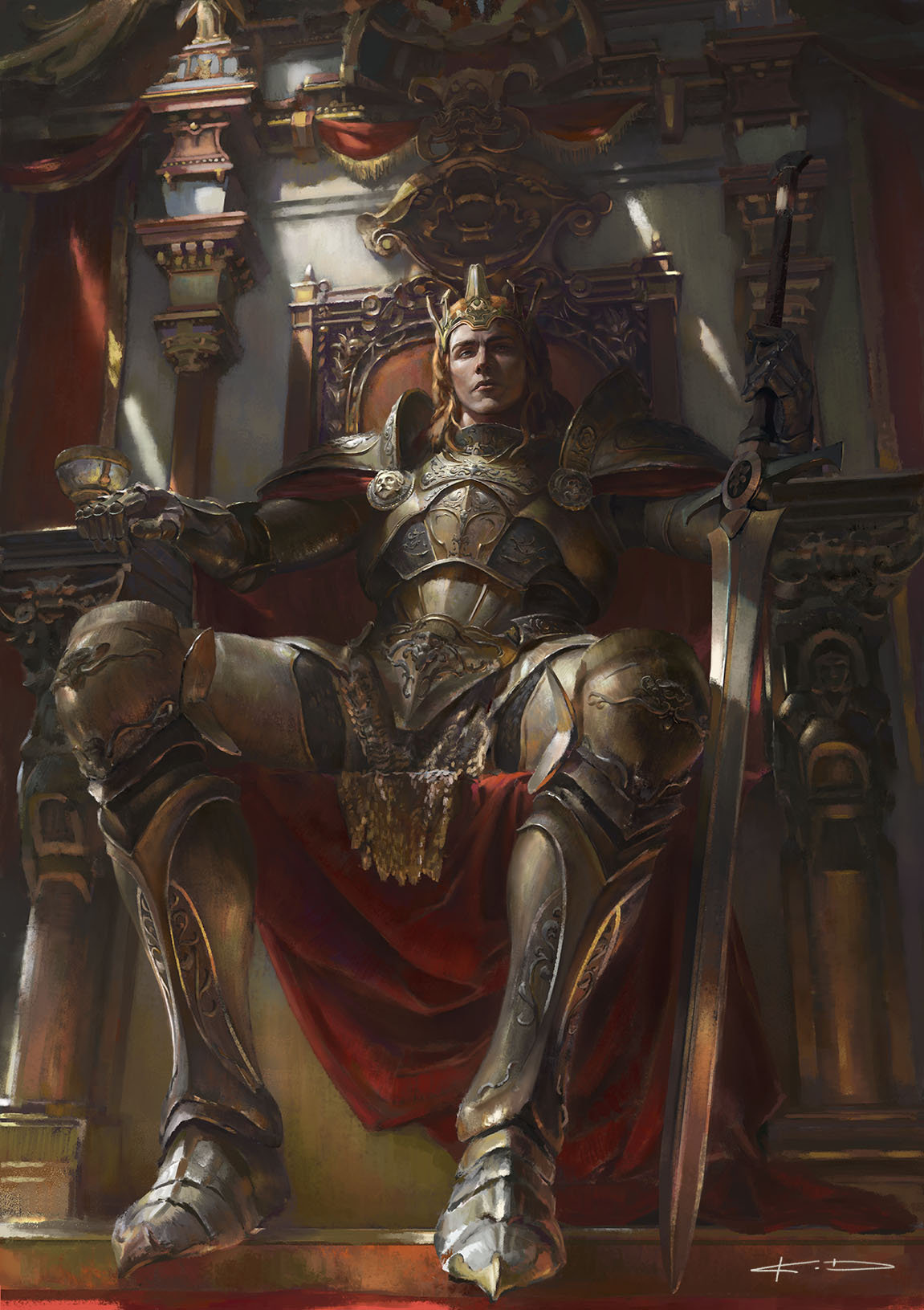 Король на троне. Сигмар и Император. Король Ланселот на троне. Трон референс. Могущественный Император человечества арт.