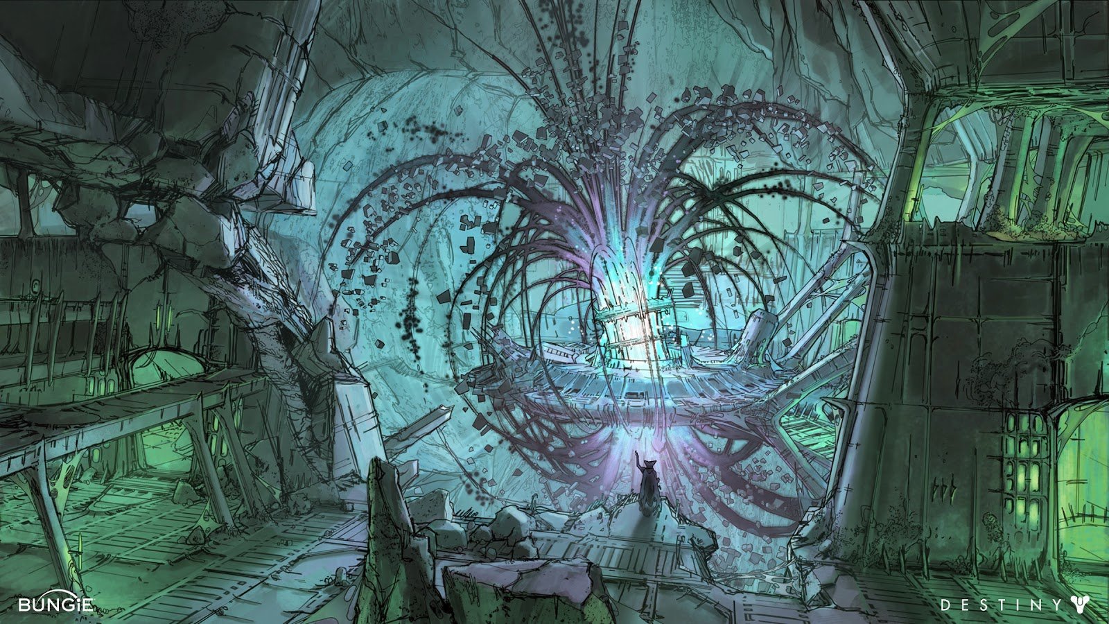 Artstation Destiny Hive Architecture Linework Dorje Bellbrook