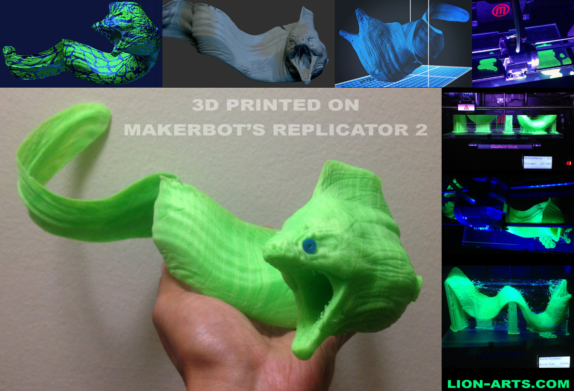 Artstation Lion Arts 3d Printed Moray Eel From Atlantean