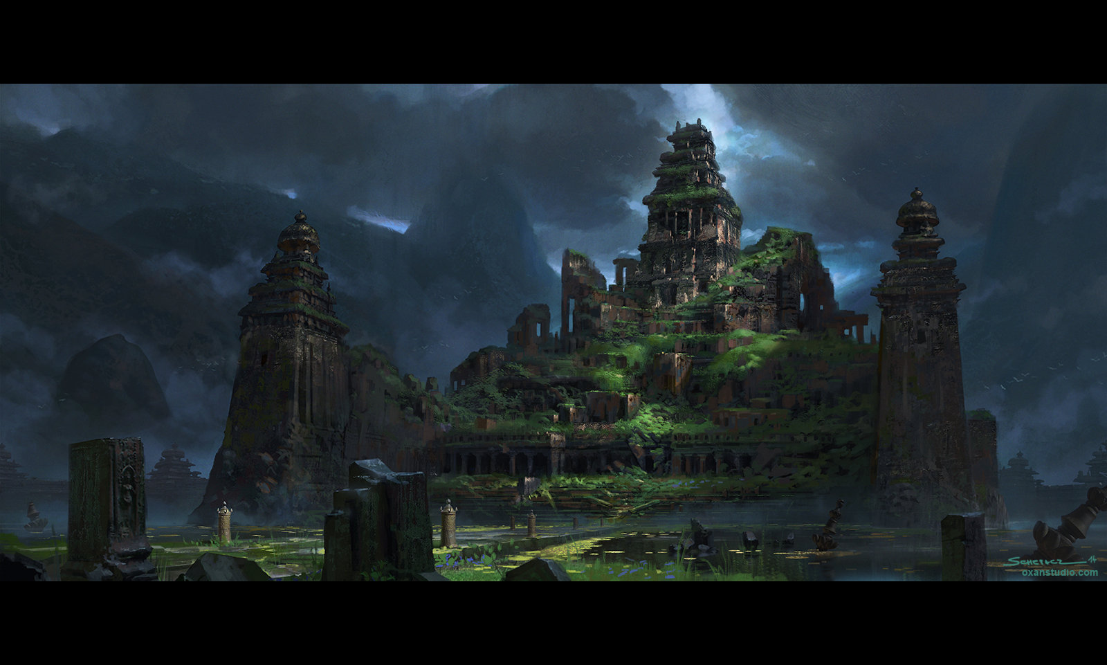 Artstation Jungle Temple Concept Art Tutorial Action Adventure Game Set Piece Yohann Schepacz