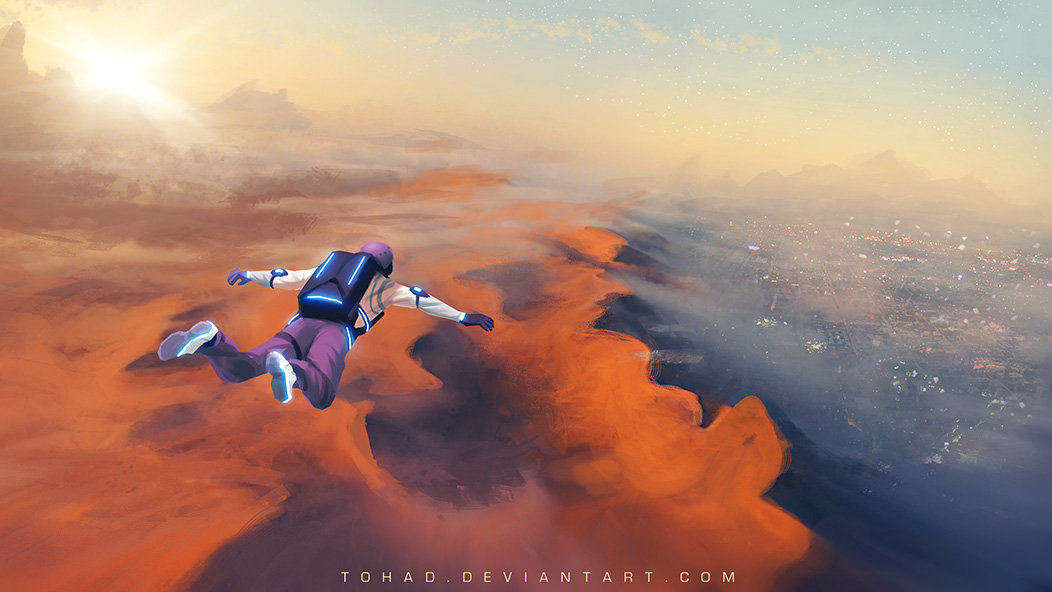 Base jump on Mars