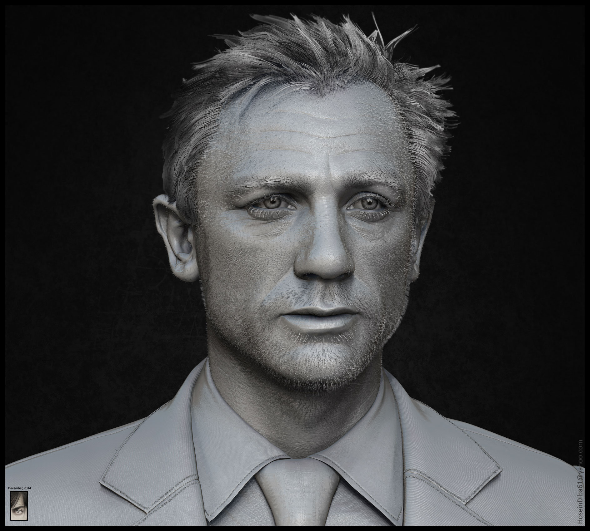 Artstation 3d Portrait Of Daniel Craig Hossein Diba