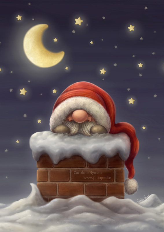 ArtStation - Little Santa in Chimney, Caroline Nyman