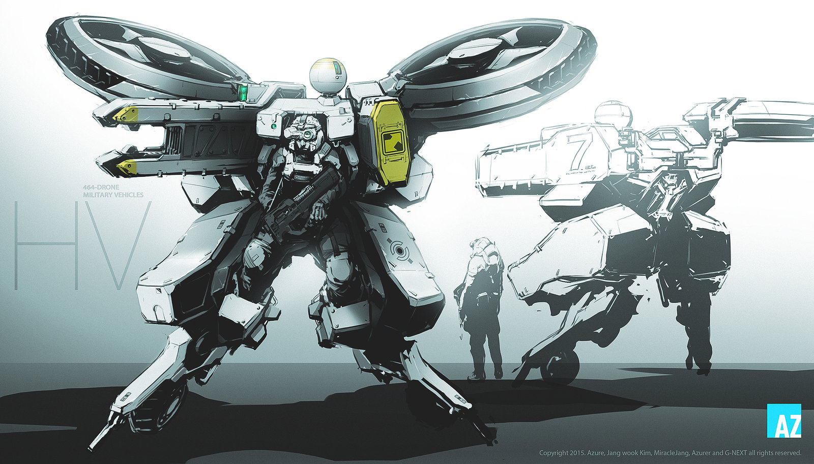 Armored combat drone soldiers