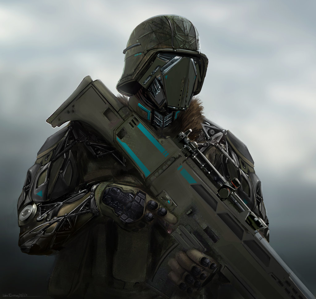 ArtStation - Futuristic sci-fi soldier dude
