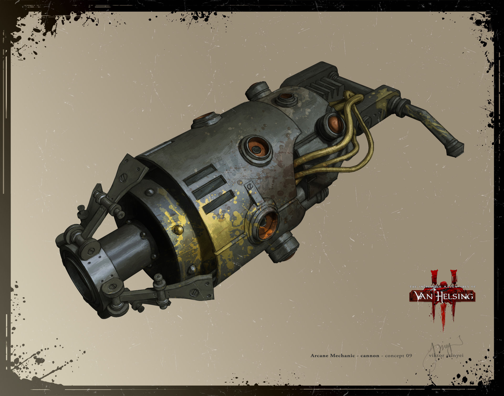 Artstation Arcane Mechanic Cannon Concept 09 Viktor Szinyei Name：tanky mage system author：black sky. artstation arcane mechanic cannon
