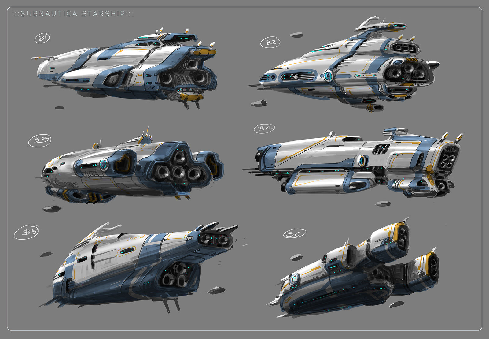 Subnautica: Sci-Vessel Starship Early Concepts V1