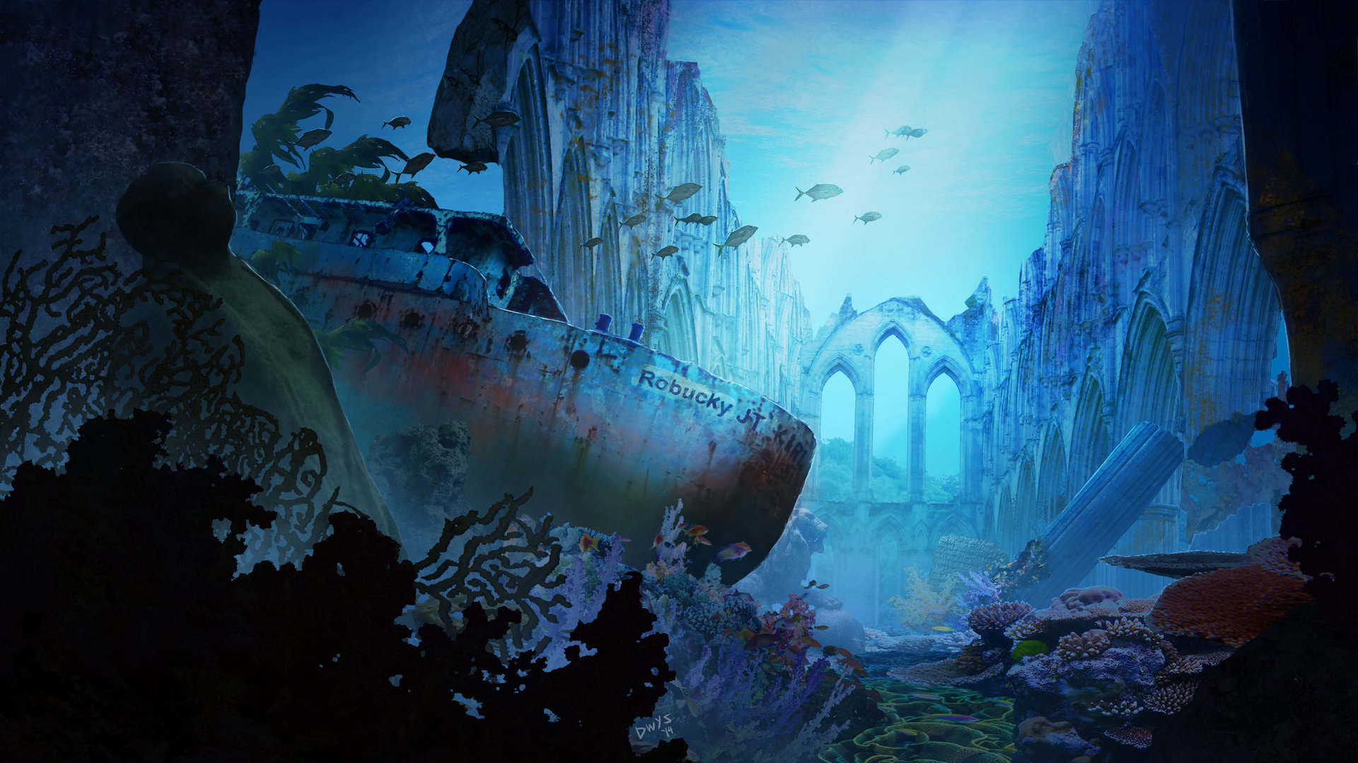 Artstation Matte Painting Assignments Underwater Wreckage Won