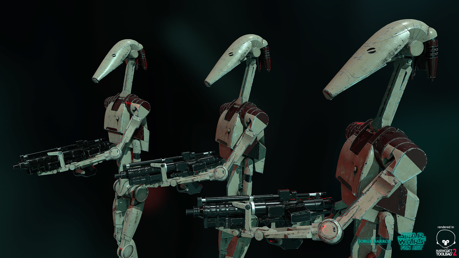Artstation Star Wars Battle Droid Jorge Barros