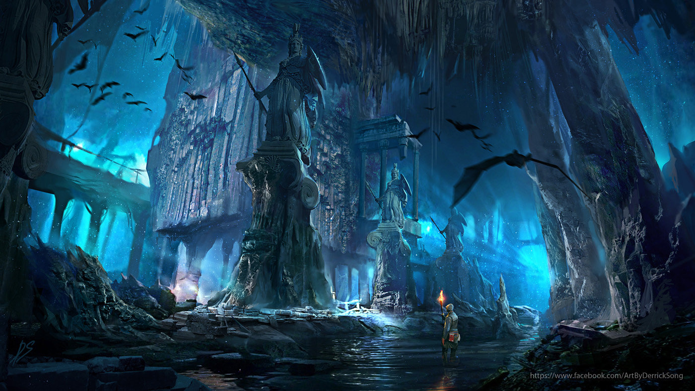 Ruined temple 2 - environment concept art.
