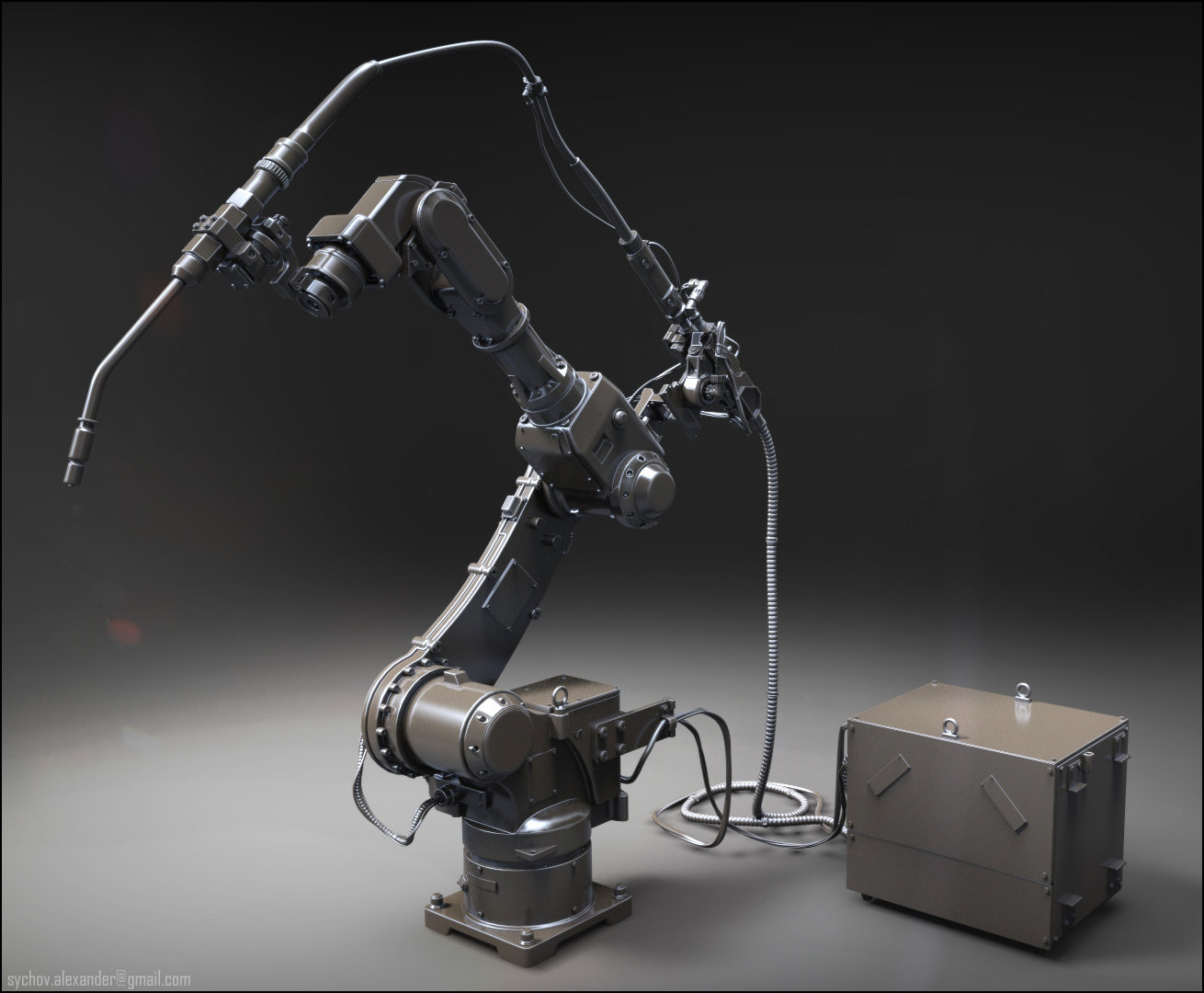 Artstation Industrial Robotic Arm Kitbash Alexander Sychov