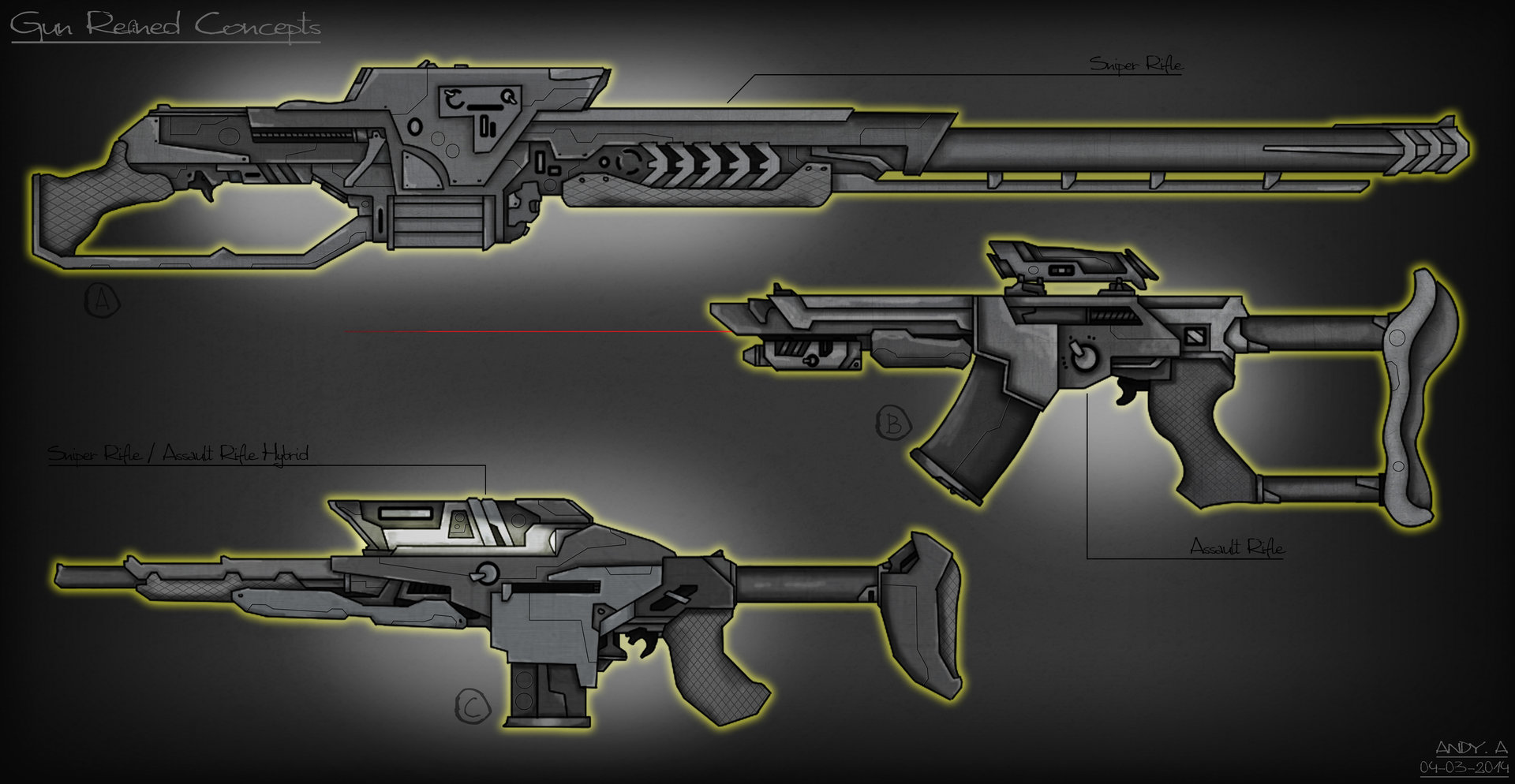 Weapon concepts.