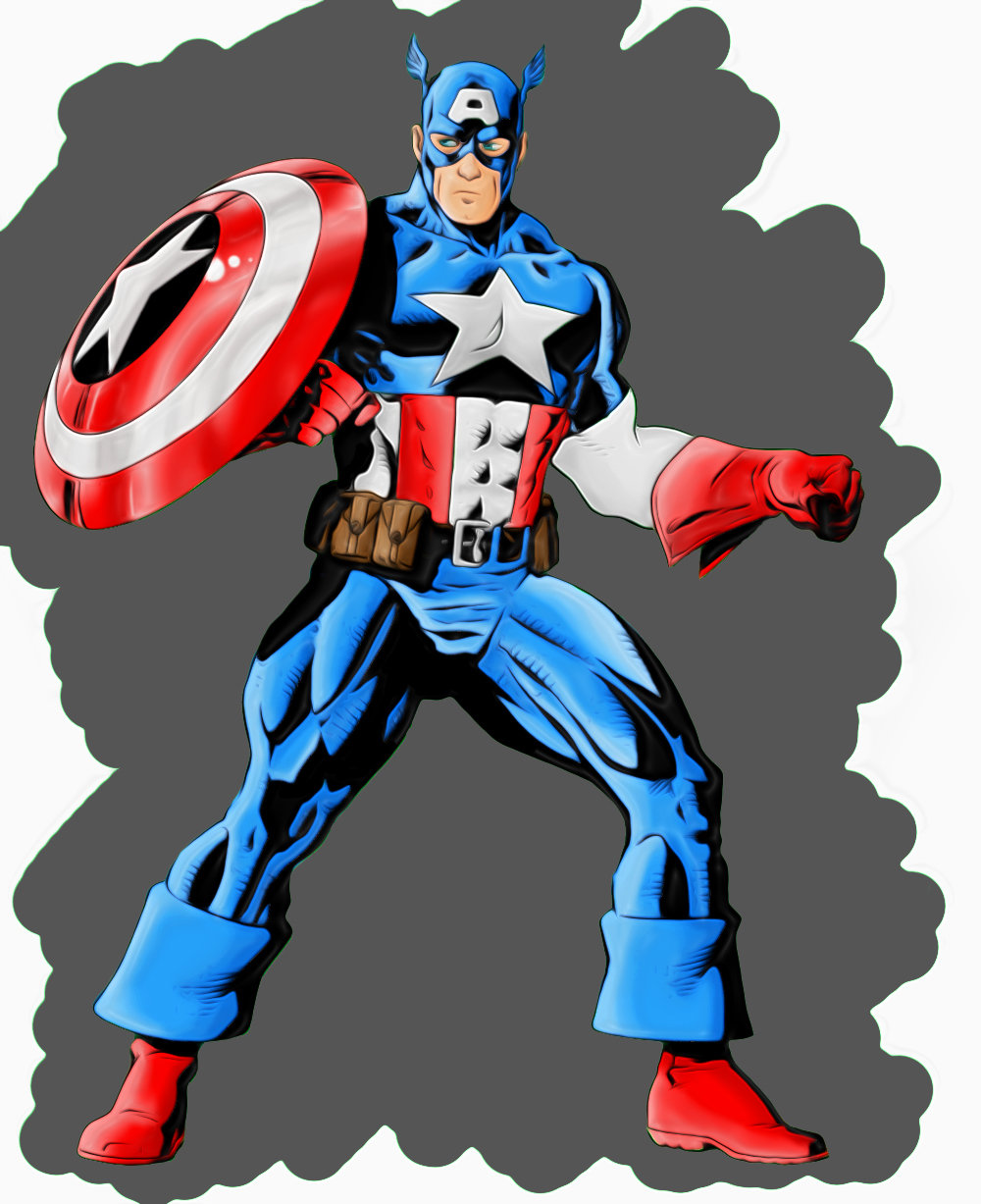 Artstation Captain America Digital Painting Diogo Naglieri