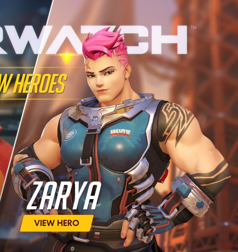 splashart Zarya. Fonte: Overwatch (2021)