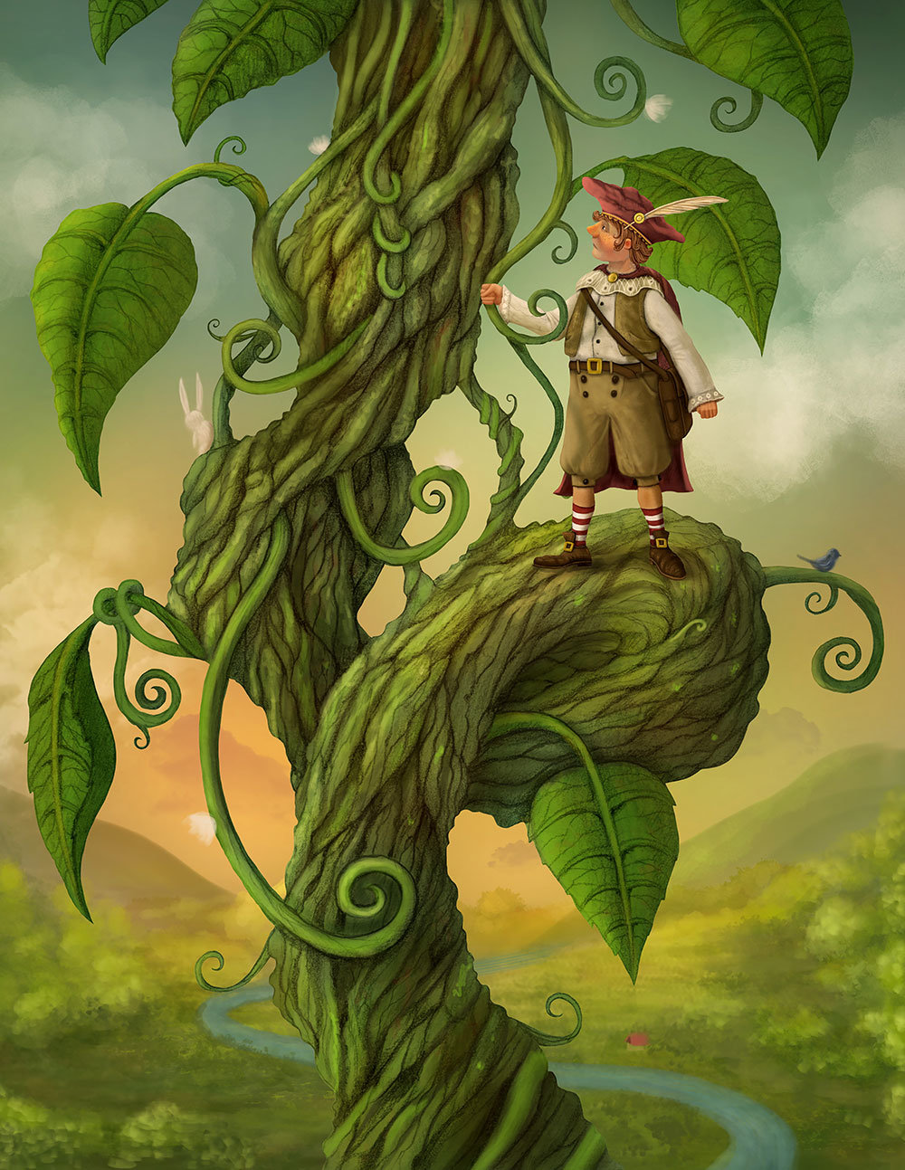 Realm of the Beanstalks アートプリント サイン入り Alexander Skachkov - Jack and the beanstalk