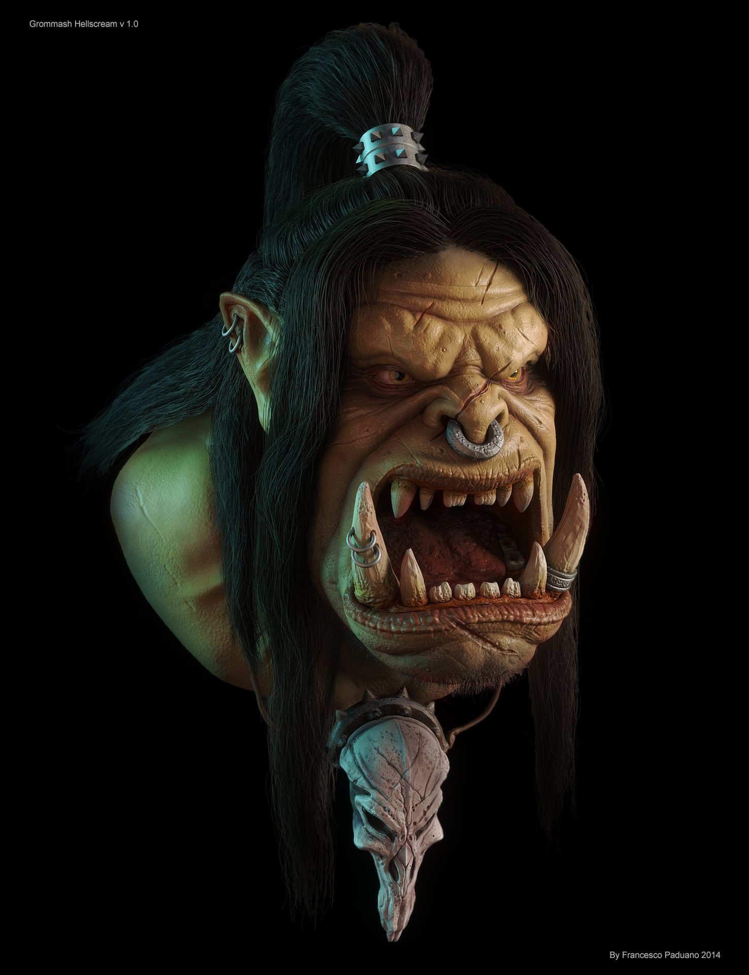 Зубы орка. Оргрим варкрафт. Лицо орка варкрафт. Оргрим варкрафт 3. Громмаш варкрафт 3.
