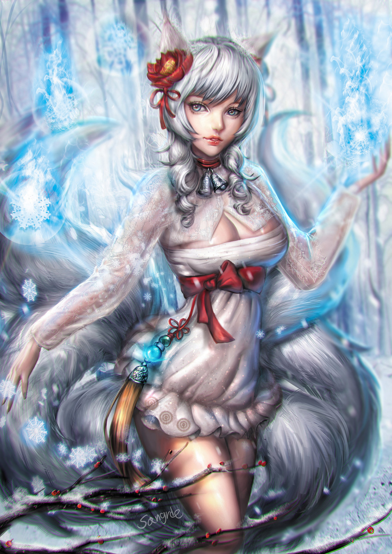 ArtStation - Snow-fox Ahri