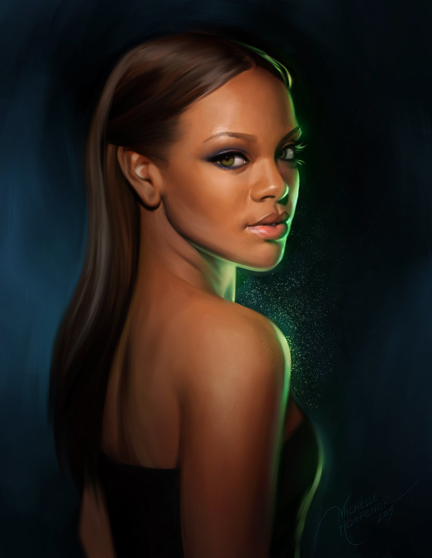 Artstation Rihanna Portrait Michelle Hoefener