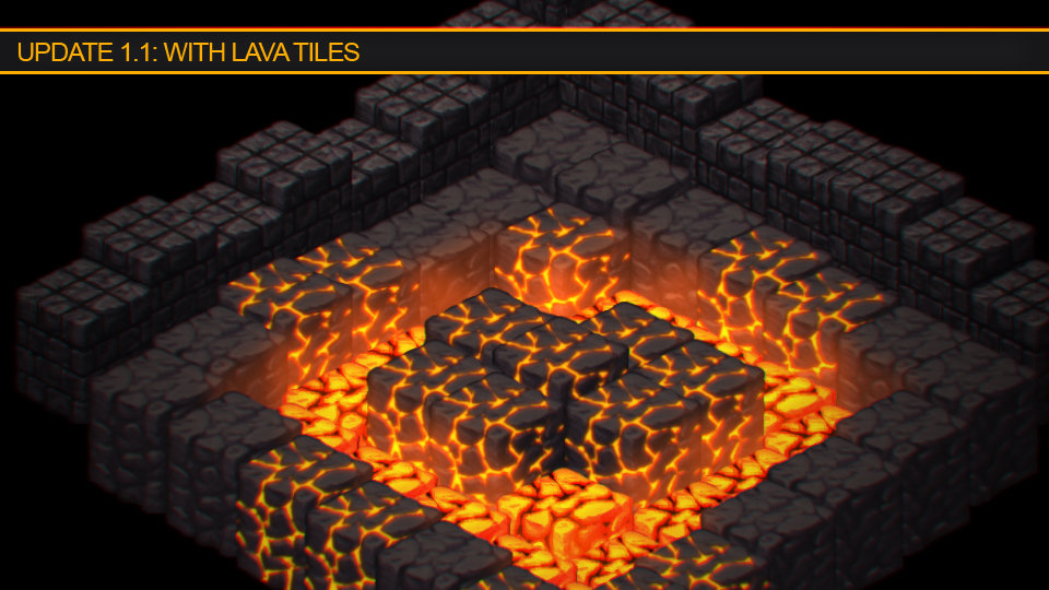 First mockup of the Lava tiles with the glow overlay.
