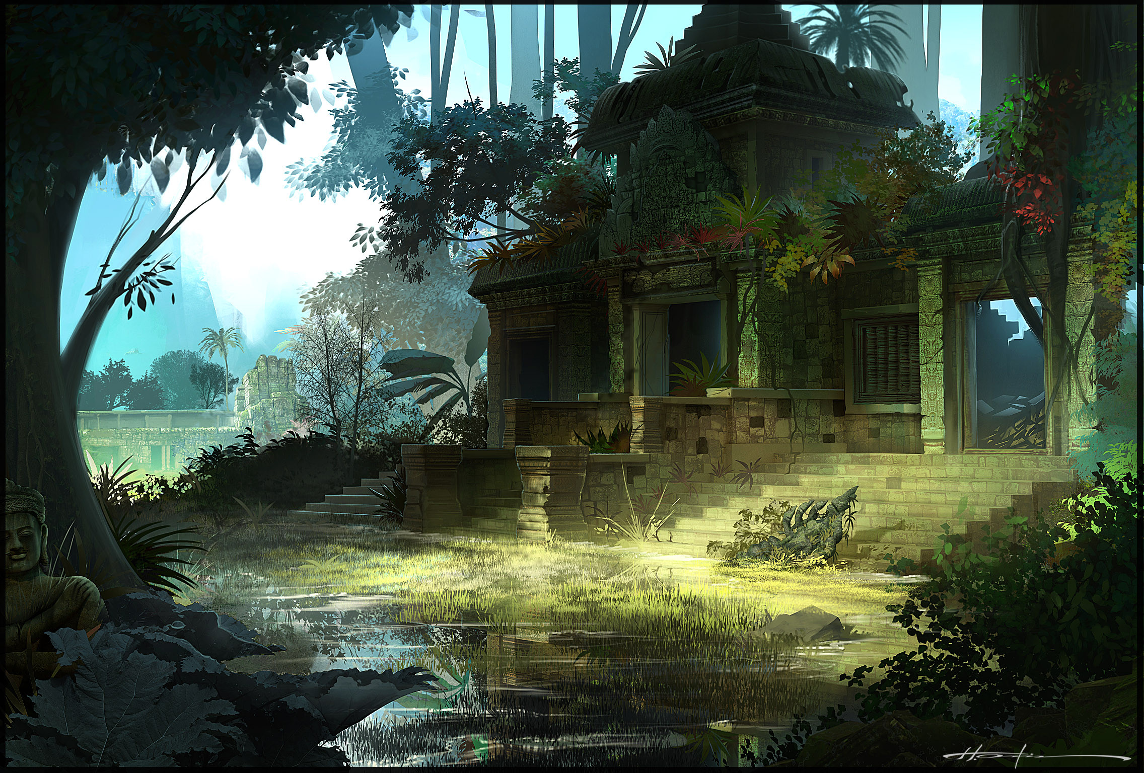 Artstation Lost Jungle Temple Hector Ortiz