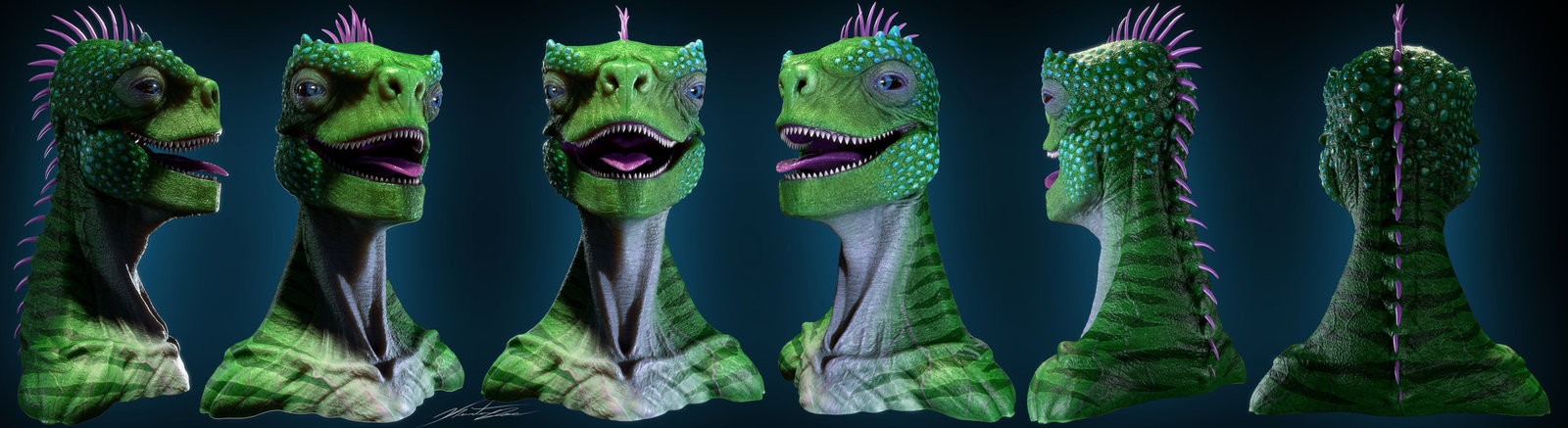 lizard concept bust