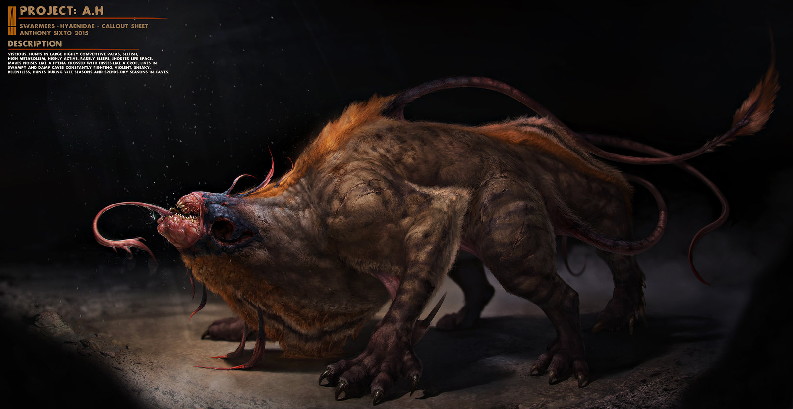 Artstation Swarmer Creature Concept Anthony Sixto
