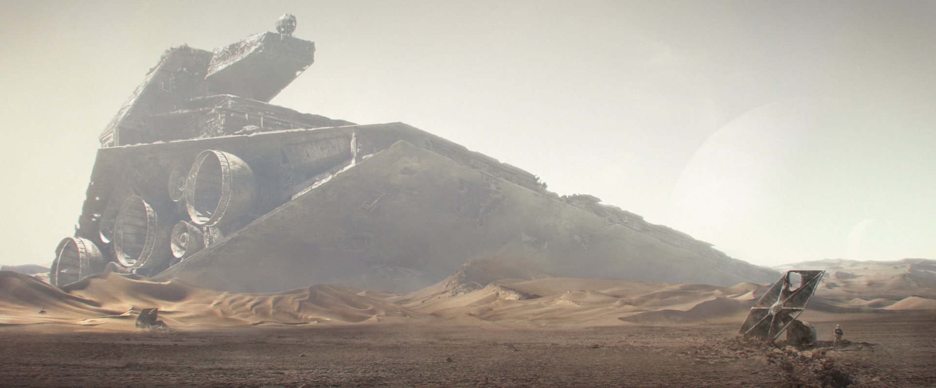 Artstation Crashed Star Destroyer Matte Painting Saby Menyhei