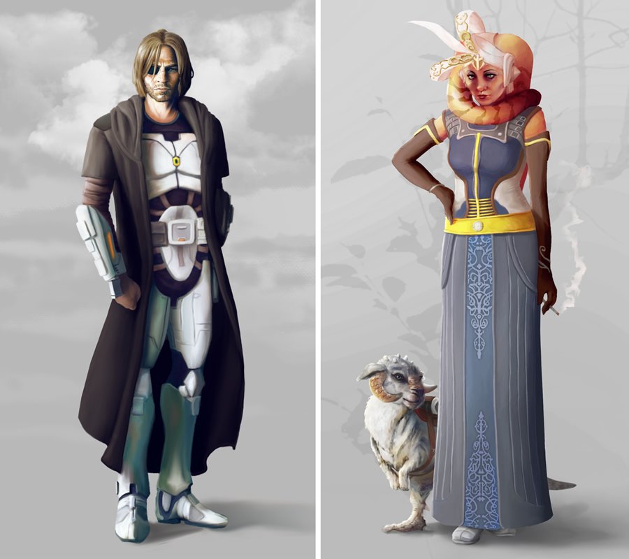 Jedi Master and Twi'lek Entertainer