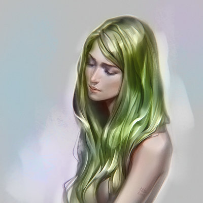 Tatiana kirgetova green hair brushtest2