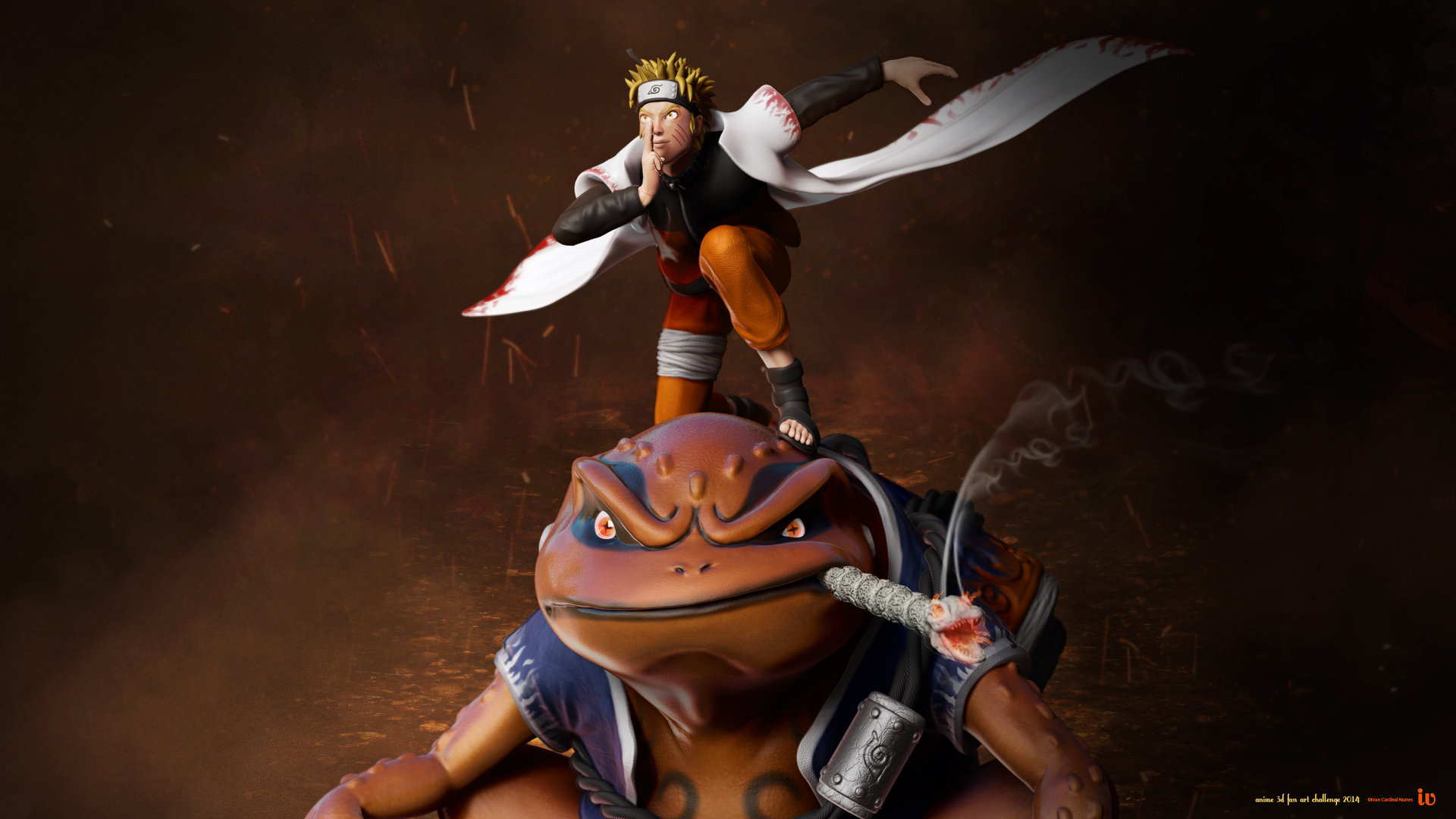 Artstation Naruto Sennin Gamakichi Ivan C Nunes
