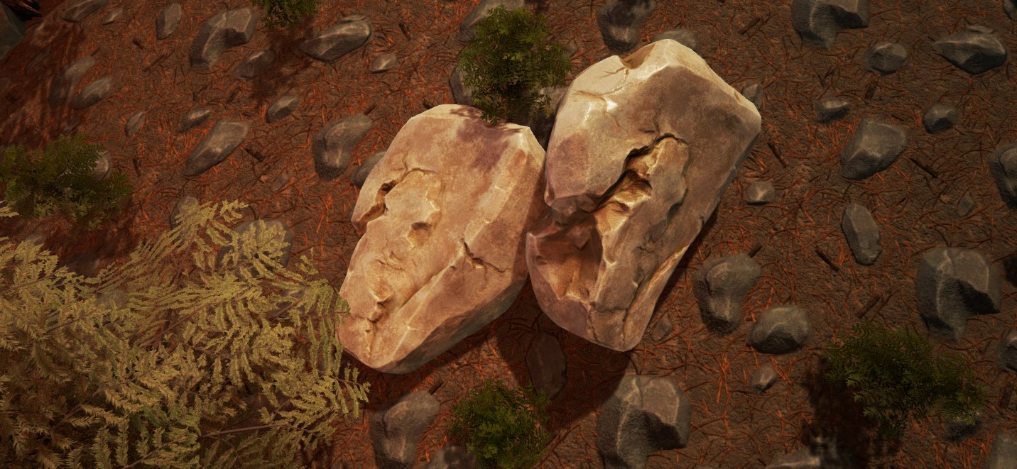 Modelling of rock and trees