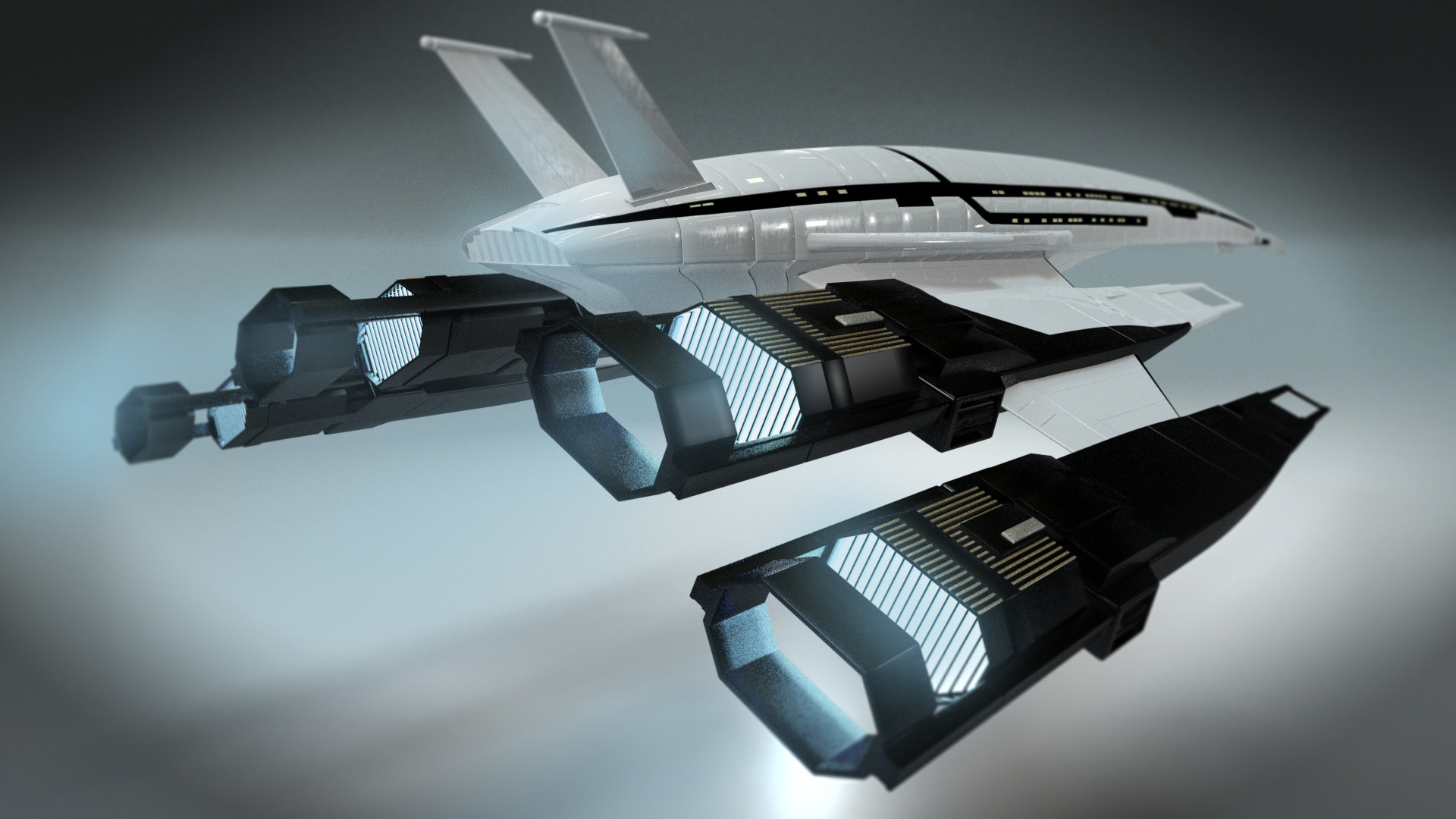 Artstation Clay Render Normandy Sr2 From Mass Effect Antonio