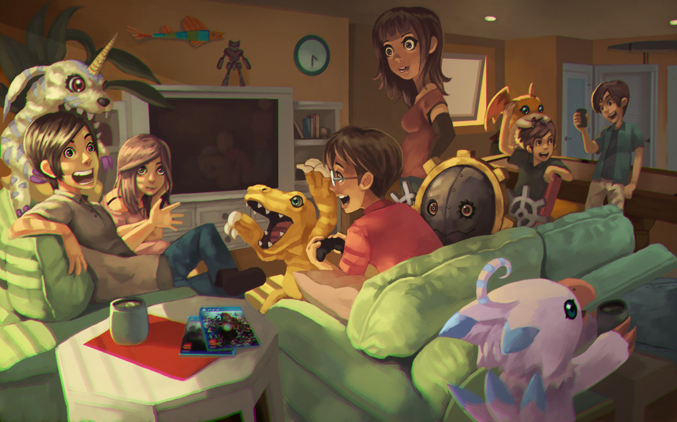 hangout with friends cartoon