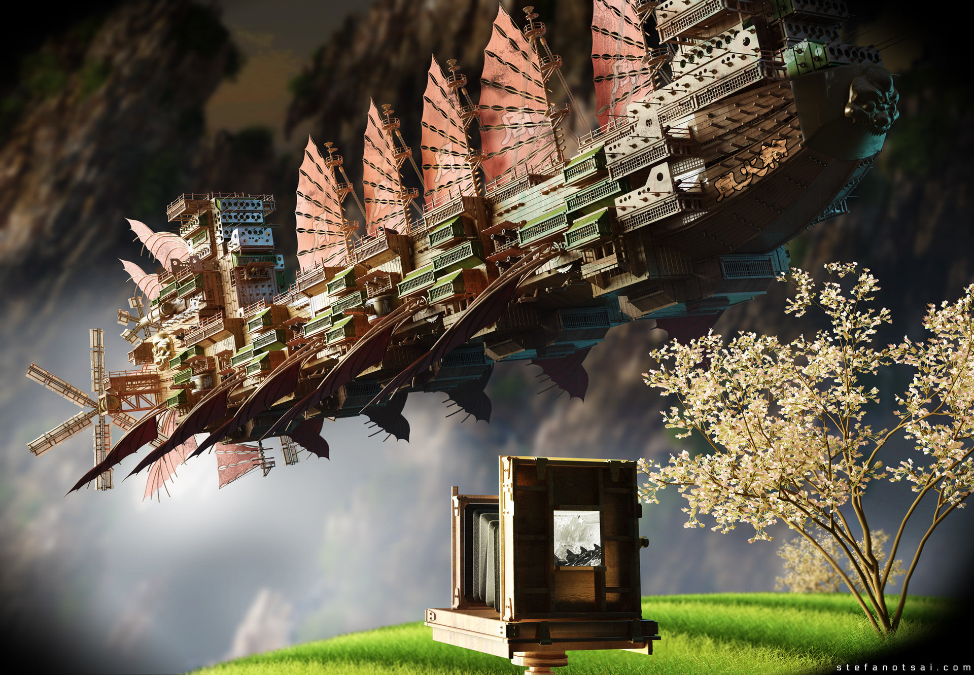 Artstation Fantasy Chinese Ship For 3d Artist Magazine S