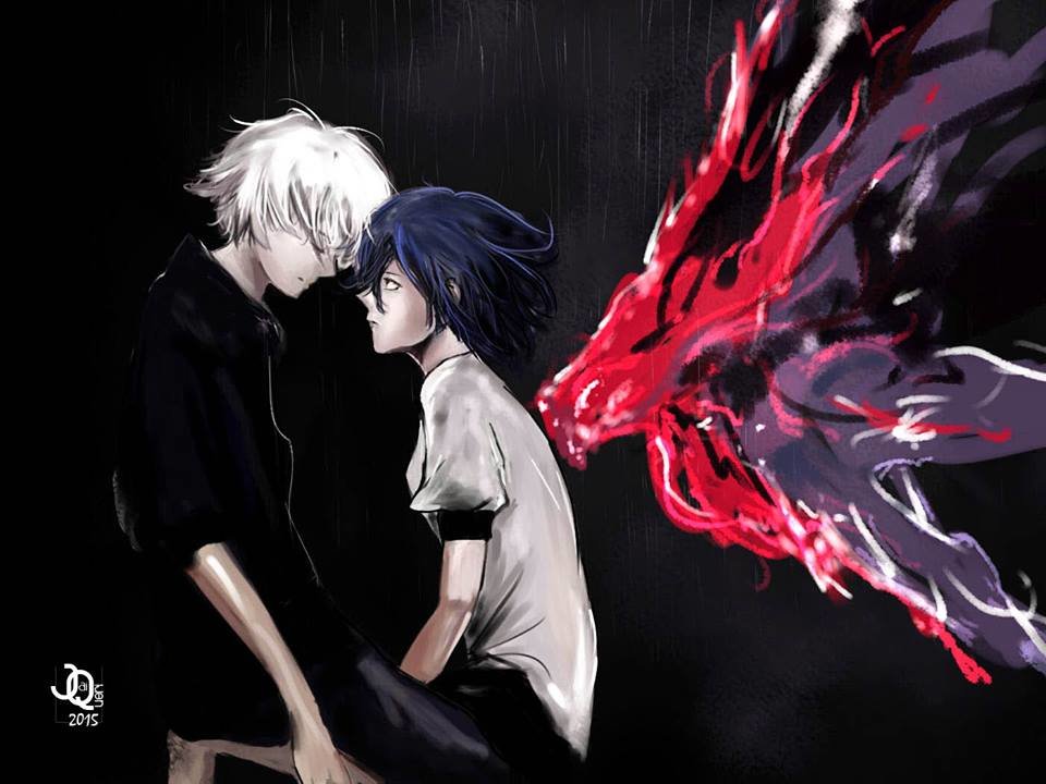 Artstation Kaneki Touka Tokyo Ghoul Jai Queri