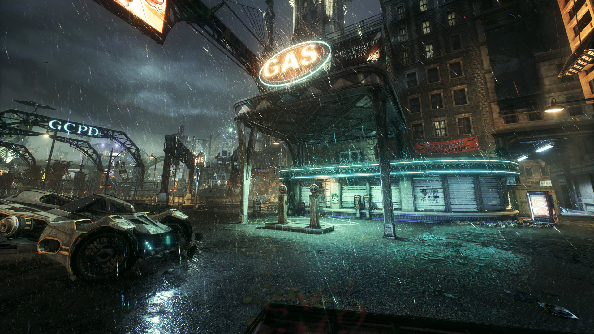 ArtStation Batman Arkham Knight Gas station, Denis Rutkovsky