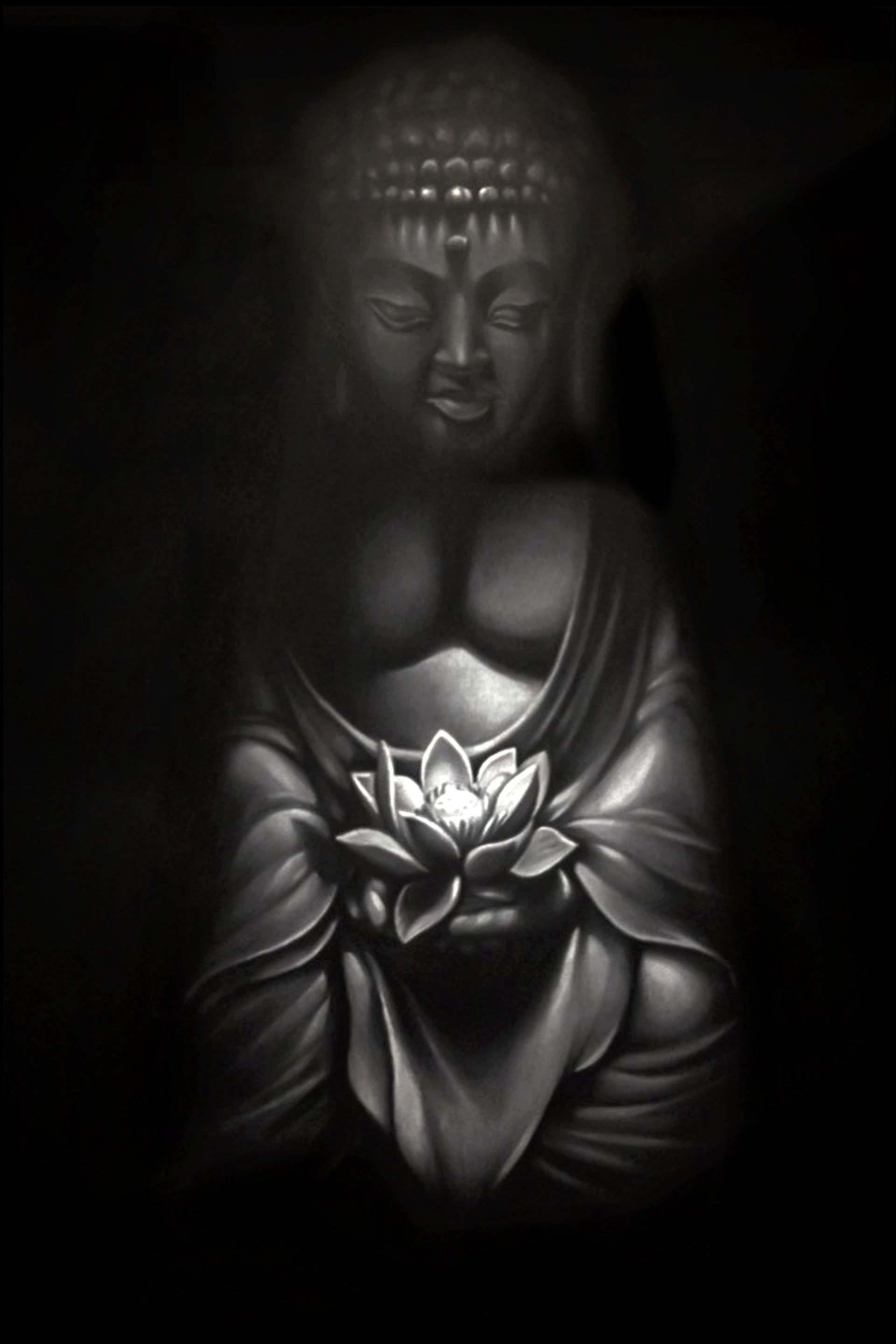 Buddha Drawing Handmade Drawing Black and White Buddhism - Etsy