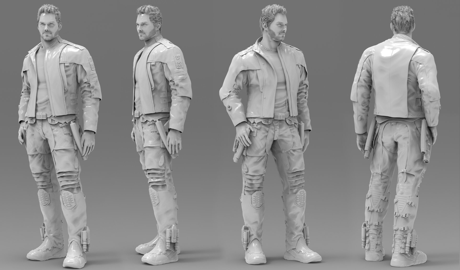 Artstation Starlord High Poly Giancarlo Arriola