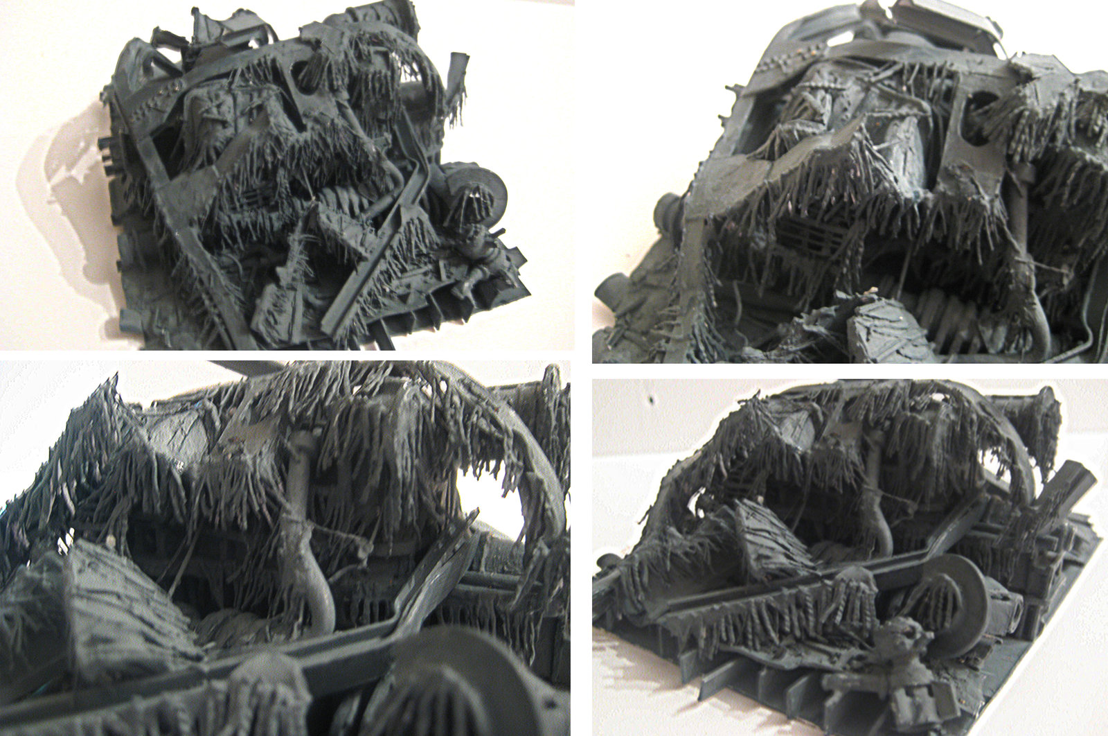 Turbine engine on its bedplates with wreckage and Rusticles applied 02.