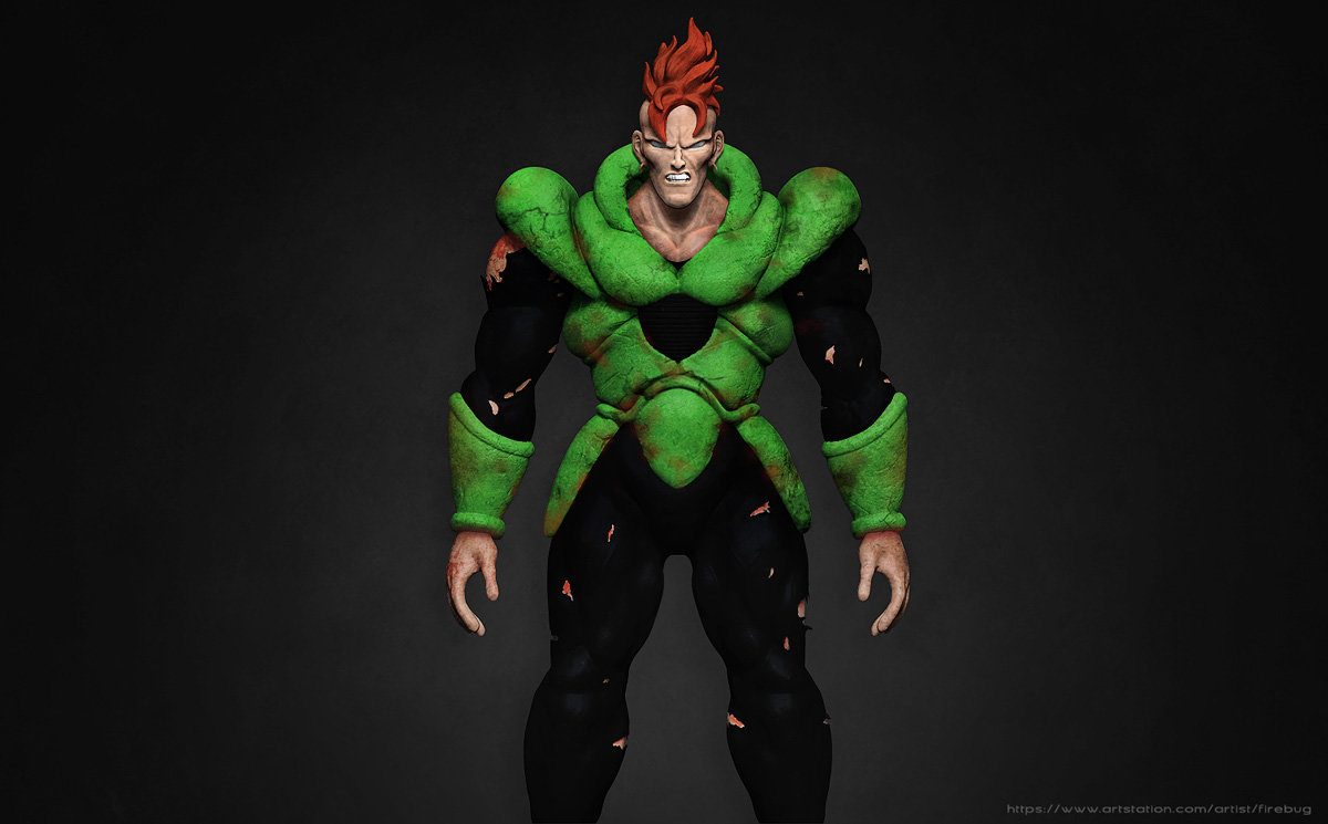 Artstation Android 16 Dragonball Z Po Tik Ho