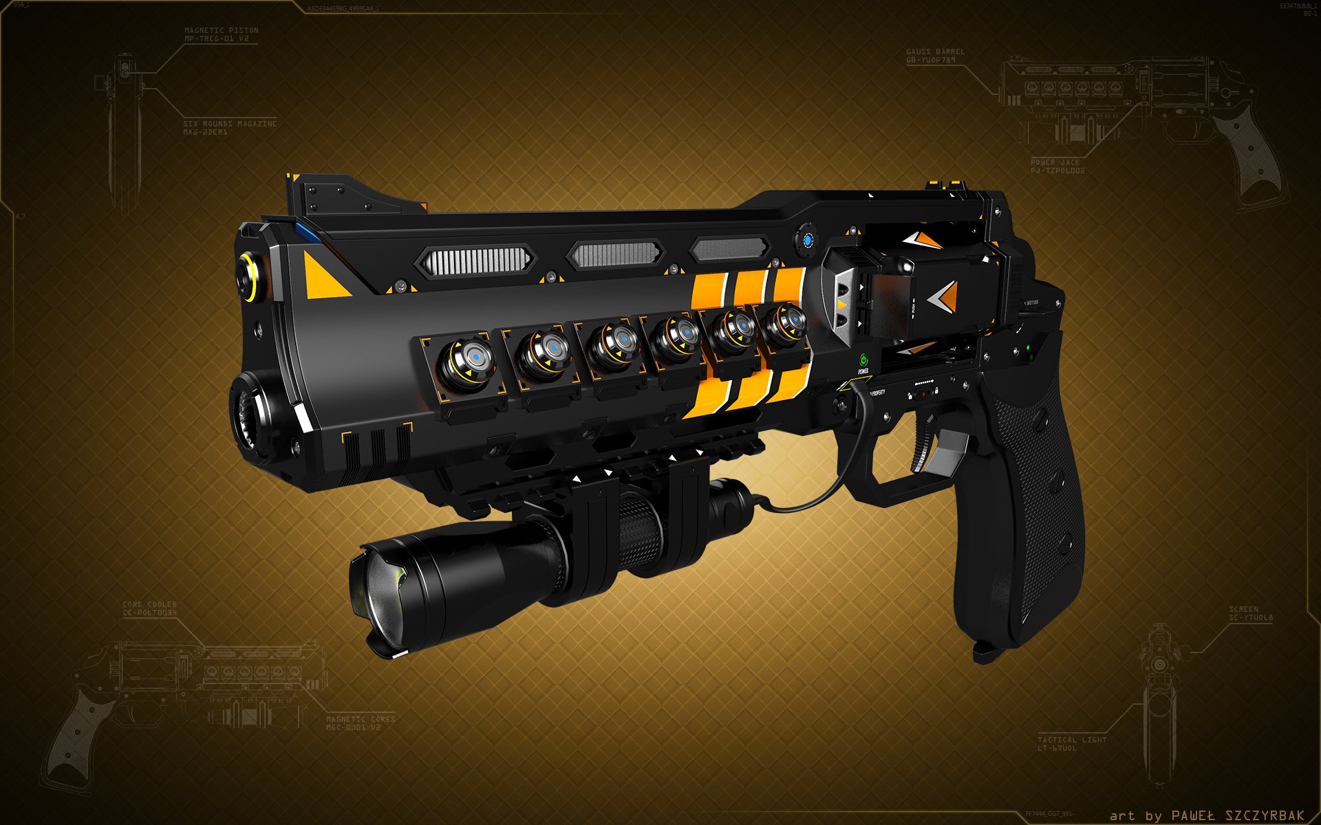 ArtStation Gauss revolver design