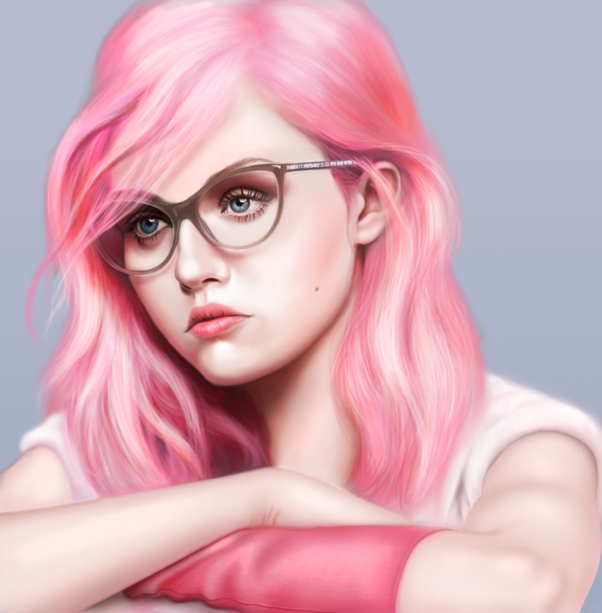 Artstation - Portrait Study -Pink Girl-, Marina Armu-6868