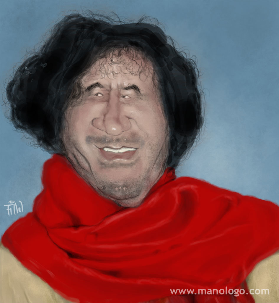 Manolo Bot Gadafi Caricature El dictador el gadafi fue asesinado por las fuerzas rebeldes libias apoyadas por la otan en 2011. manolo bot gadafi caricature