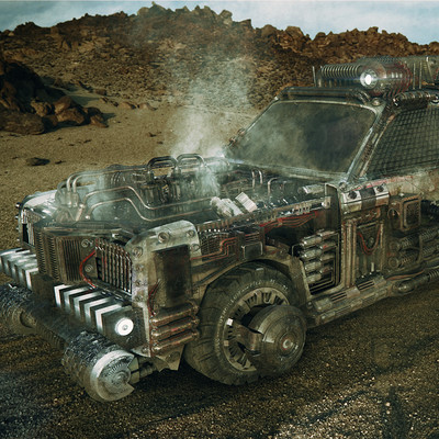 Pablo castano desert dust vehicle