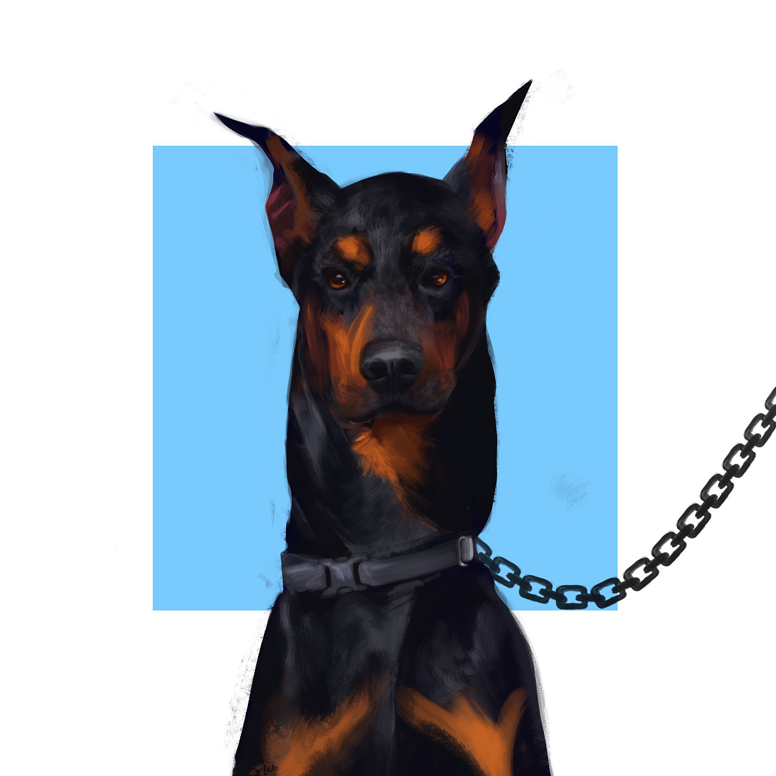 ArtStation Doberman Digital Paint